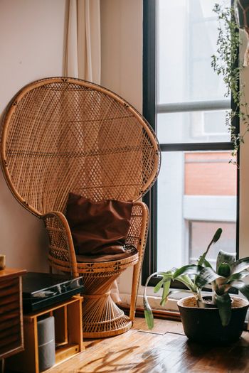 interior natural rattan chair